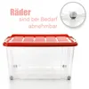 BigDean 3 Stück 60 L Aufbewahrungsbox mit Deckel groß rot - Produktbild-Vorschau 8