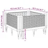A diagram showing the dimensions of a plant box. Produktbild-Vorschau