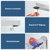 A collage of images demonstrating features of a faucet, including installation, angle, and single-lever operation. Podgląd zdjęcia produktu
