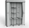 Textile Garderobe SONIA 8 Regalböden Grau mit Vorhang Produktbild-Vorschau 6