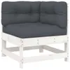 Ecksofa mit Kissen Weiß Massivholz Kiefer Produktbild-Vorschau 1