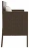 vidaXL Záhradná lavica s vankúšmi Brown Poly Rattan Náhľad obrázku produktu 5