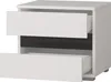 A white bedside table with two drawers, one of which is partially open, against a white background. Náhled obrázku produktu