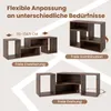 Mueble de TV COSTWAY de 2 piezas, mesa de televisión para Vista previa de la imagen del producto 6