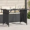 vidaXL Záhradný stôl so sklenenou doskou čierny 110x68x70 Náhľad obrázku produktu 2