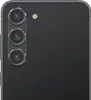 A close-up view of the camera module and flash on the back of a dark-colored smartphone. Produktbild-Vorschau