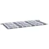 A bench cushion with a gray and white checkered pattern, lying flat on a white background. Produktbild-Vorschau