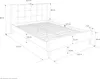 A technical drawing of a bed with dimensions indicated. Produktbild-Vorschau