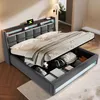 OKWISH Lit tapissier 140x200cm avec coffre,Lit coffre Lit Voir les images du produit 1