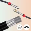 Close-up of a pressure washer hose with attachments and a diagram showing layers and flexibility. Produktbild-Vorschau