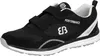 A black sneaker with white accents and two velcro straps. Produktbild-Vorschau
