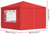 vidaXL Párty stan 300 x 300 x 255 cm Červený PE a oceľ Náhľad obrázku produktu 8