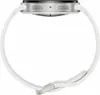 A side view of a white smartwatch with a silver casing and band, shown against a white background. Produktbild-Vorschau