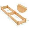 A wooden raised garden bed with dimensions labeled. Produktbild-Vorschau