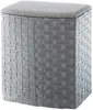 A gray woven laundry hamper with a padded lid, shown against a white background. Podgląd zdjęcia produktu