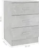 vidaXL Tables de nuit 2 pcs. Gris béton 38x35x56 cm Bois Voir les images du produit 13