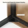 Close-up view of the reinforced metal frame of a wooden table, highlighting its triangular structure for added stability. Náhľad obrázku produktu