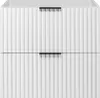 A white bathroom vanity with two drawers and fluted fronts. Voir les images du produit