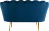 Muschelförmiges 2-Sitzer-Sofa aus dunkelblauem Velours Produktbild-Vorschau 4