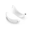 Two white banana-shaped objects on a white background. Produktbild-Vorschau