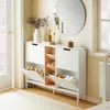 A hallway or entryway with a shoe cabinet, mirror, and decorative items. Náhľad obrázku produktu