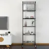6-poziomowa metalowa półka z kółkami i haczykami o Podgląd zdjęcia produktu 9