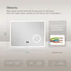A diagram showing a mirror with dimensions and feature callouts. Produktbild-Vorschau