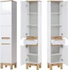 Badezimmer Hochschrank SOLNA-56 Hochglanz weiß mit Produktbild-Vorschau 1