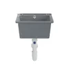 A grey sink with white plumbing attached, isolated on a white background. Anteprima dell’immagine prodotto