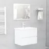 vidaXL Vanity Unit so zabudovaným umývadlom Biely drevený Náhľad obrázku produktu 3