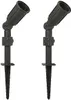 Two black outdoor spotlights with ground stakes. Voir les images du produit