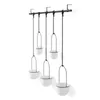 A set of five white hanging planters with black frames, suspended from a black horizontal bar against a white background. Podgląd zdjęcia produktu