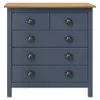 vidaXL Sideboard Hill Grau 79x40x80 cm Massivholz Kiefer Produktbild-Vorschau 1