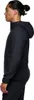 Mann trägt die schwarze Insulationsjacke "Men"s First Light Hybrid Hoody" von Black Diamond; seitlich stehend mit Kapuze. Podgląd zdjęcia produktu