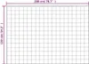A grid pattern representing a blanket or fabric with dimensions indicated. Náhľad obrázku produktu