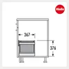 A diagram showing the dimensions of a Hailo waste bin system. Produktbild-Vorschau