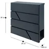 A dark gray mailbox with dimensions indicated by lines and text. Náhled obrázku produktu