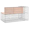 Panchina da giardino in gabbione 122x71x65,5 cm in legno Anteprima dell’immagine prodotto 5