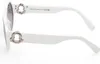 Exklusive Damen Sonnenbrille - Weiß, Runde Gläser, Produktbild-Vorschau 2