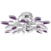 vidaXL Plafonnier Blanc & Violet Feuilles acryliques 3 × Voir les images du produit 1