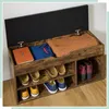 Relaxdays Schuhbank, Sitzbank mit Stauraum, 3 Fächer für Produktbild-Vorschau 7