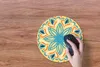 MuchoWow® Mauspad Mousepad Blume - Blätter - Blau 30x30 cm Produktbild-Vorschau 3