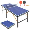 Tischtennisplatte klappbar, Netz & Schläger im Set, blau, 6 Produktbild-Vorschau 2