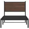 Metallbett ohne Matratze Braun Eichen-Optik 75x190 cm Produktbild-Vorschau 3