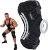 A wrestler posing next to a product image of a knee brace. Produktbild-Vorschau