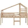 Hochbett mit Dach 90x200 cm Massivholz Kiefer Produktbild-Vorschau 4
