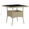 vidaXL Table de jardin beige poly rotin et verre Voir les images du produit 5