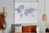 MuchoWow® Wandteppich Wandbehang Weltkarte - Blau - Produktbild-Vorschau 4