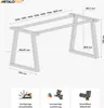 A diagram of metal table legs with dimensions and feature icons. Anteprima dell’immagine prodotto