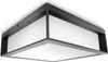 A square, modern ceiling light fixture with a dark gray frame and a white diffuser. Anteprima dell’immagine prodotto